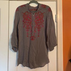 Johnny Was Embroidered Tunic Shirt